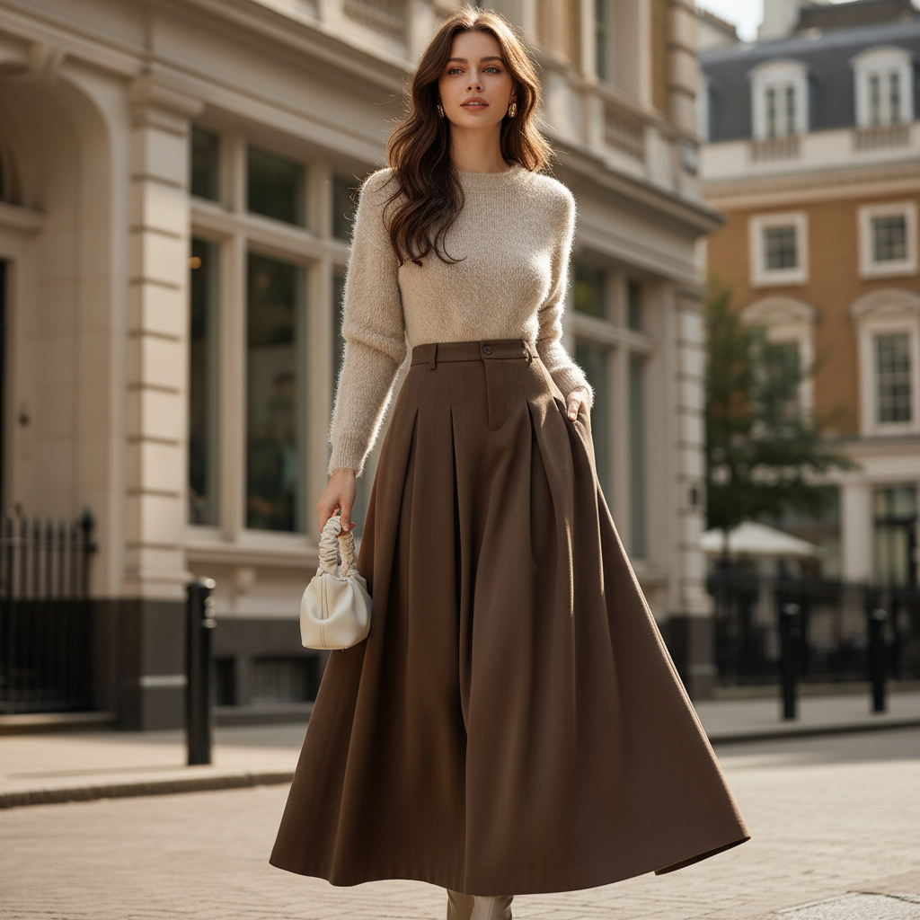 Doria – Women’s Maxi Skirt | Pleated A-Line Design, Timeless Elegance 0